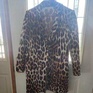 Liz Claiborne Leopard Print Trench Coat - Brown & Black